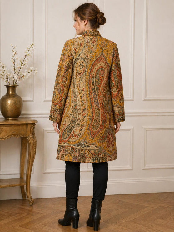 Kani Jamawar Wool Jacket | Kashmir Paisley Artwear Multiple Size-44