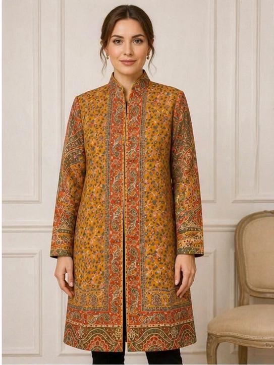 Kani Jamawar Wool Jacket | Kashmir kalamkari Paisley Artwear Multiple Size-40