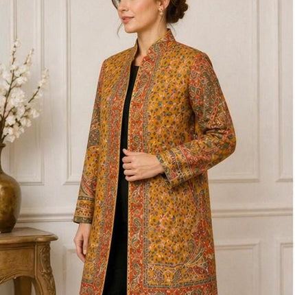 Kani Jamawar Wool Jacket | Kashmir kalamkari Paisley Artwear Multiple Size-40