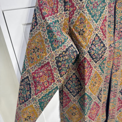 Kani Jamawar Wool, silk Jacket | Kashmir Paisley Artwear Multiple Size-40