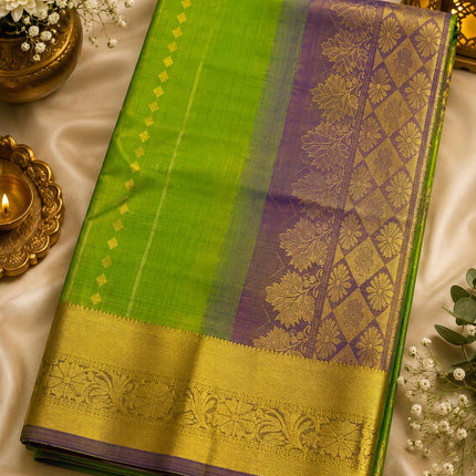 Kanji  Silk Saree with Gold Zari Weaving