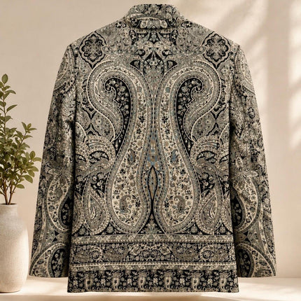 Mens Kani Jamawar Jodhpuri style Jacket, Woven Paisley
