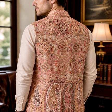Kani Jamawar MENS WOVEN PAISLEY waistcoats, structured fit | Statement fashion wear| Size-38