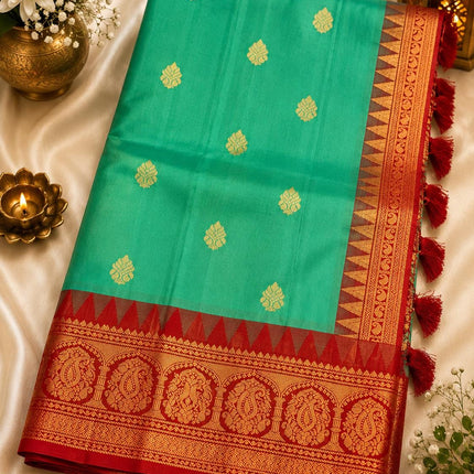 Kanji Silk Saree with Gold Zari Weaving