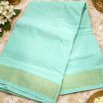 Handloom Paithani Saree | Cotton  Aswali designs l Light Pista Color