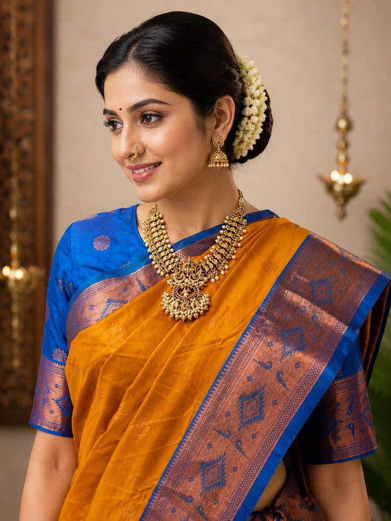 Stitched Nauwari Silk Saree – Ready to Wear Regular Size