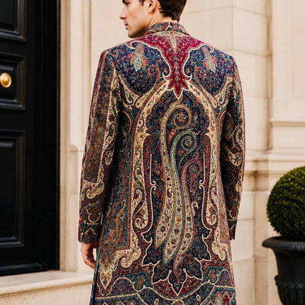 Mens Kani Jamawar Jodhpuri style sherwani - Indo western Jacket, Woven Paisley size 40,44
