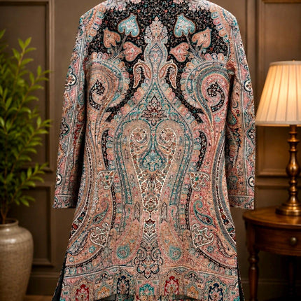 Mens Kani Jamawar Jodhpuri style sherwani - Indo western Jacket, embroidered Paisley size 42,46