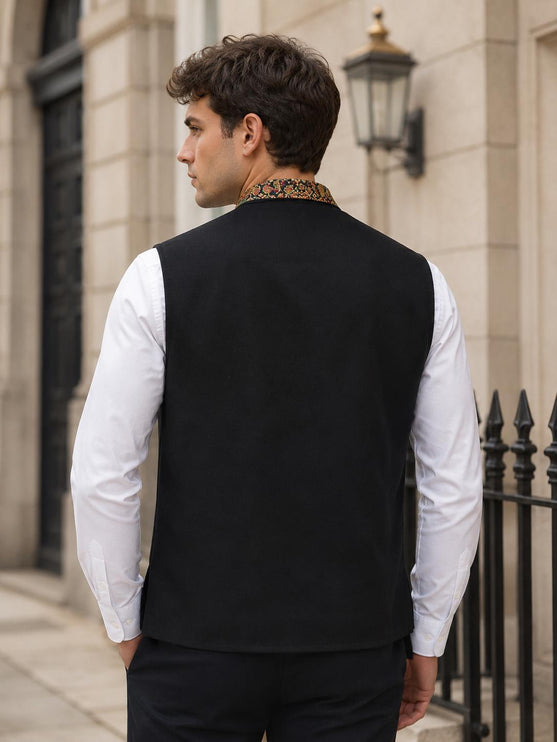 Mens Kani Pashmina Waistcoat, Woven , Indo western fusion jacket