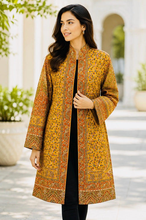 Kani Jamawar Wool Jacket | Kashmir kalamkari Paisley Artwear Multiple Size-40