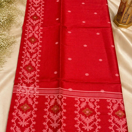 SILK MARK CERTIFIED Handloom l Jamdani Saree |  Tussar Silk  |