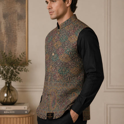Kani Jamawar  MENS waistcoats, structured fit | Statement fashion wear| JKMW-502