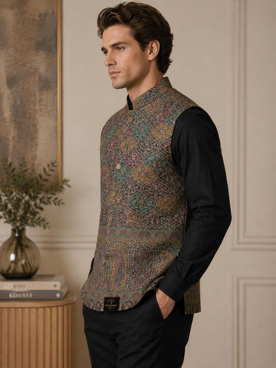 Kani Jamawar  MENS waistcoats, structured fit | Statement fashion wear| JKMW-502