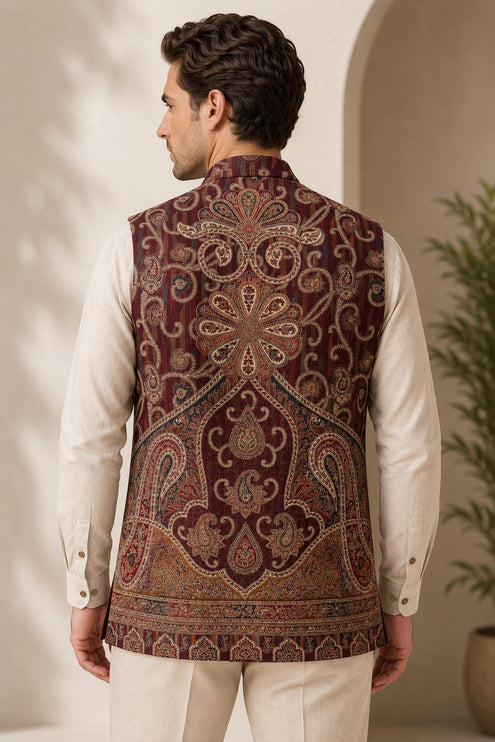 Kani Jamawar  MENS waistcoats, structured fit | Statement fashion wear| JKMW-502