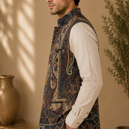 Kani Jamawar  MENS waistcoats, structured fit | Statement fashion wear| JKMW-502
