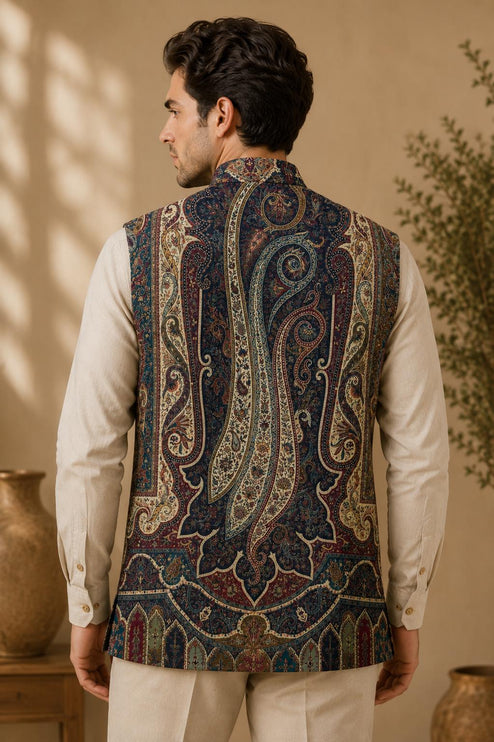 Kani Jamawar  MENS waistcoats, structured fit | Statement fashion wear| JKMW-502