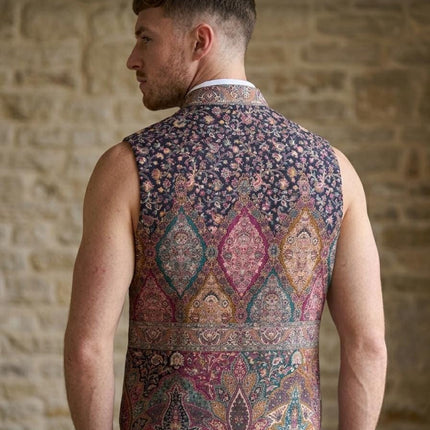 Kani Jamawar  MENS waistcoats, structured fit | Statement fashion wear| JKMW-502 Rangkat