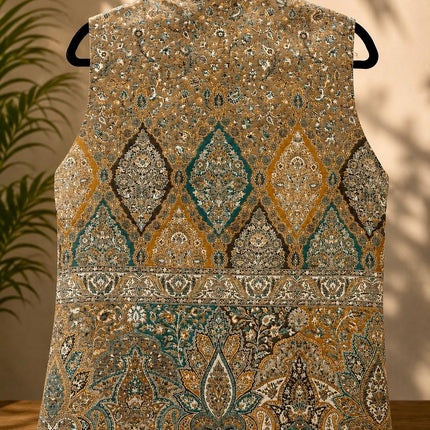 Kani Jamawar  MENS waistcoats, structured fit | Statement fashion wear| JKMW-502 Rangkat