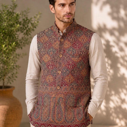 Kani Jamawar  MENS waistcoats, structured fit | Statement fashion wear| JKMW-502 - xl