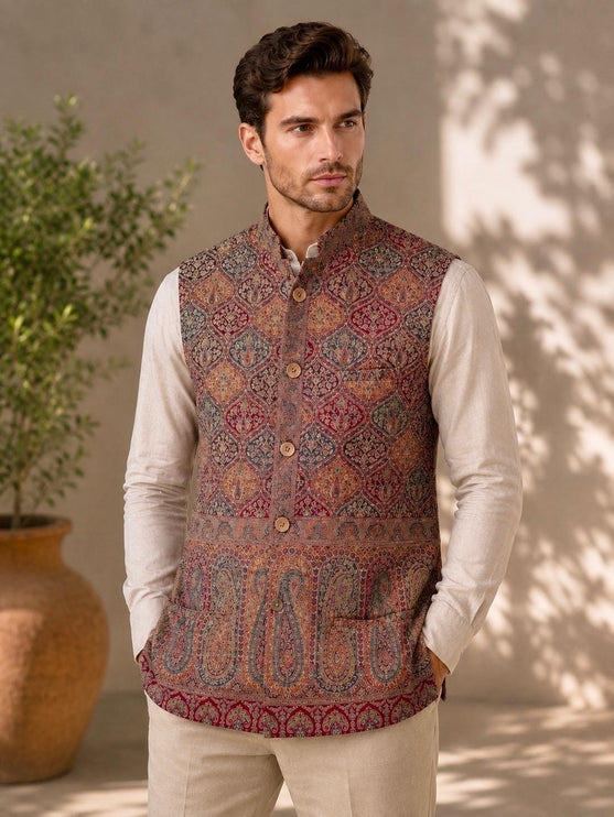 Kani Jamawar  MENS waistcoats, structured fit | Statement fashion wear| JKMW-502 - xl