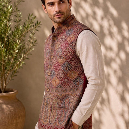 Kani Jamawar  MENS waistcoats, structured fit | Statement fashion wear| JKMW-502