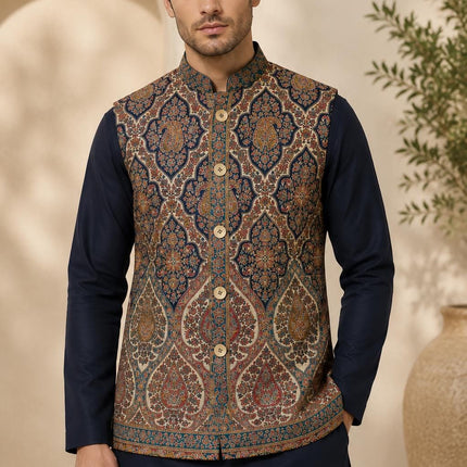 Kani Jamawar  MENS waistcoats, structured fit | Statement fashion wear| JKMW-502 - S