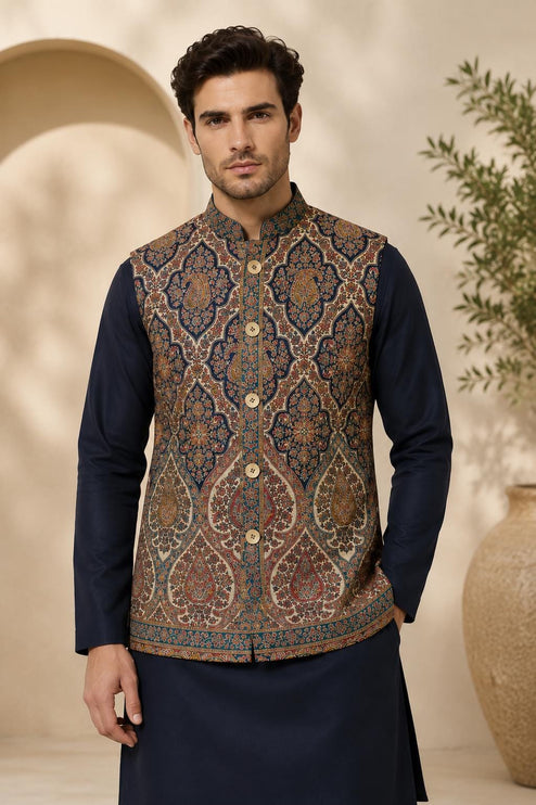 Kani Jamawar  MENS waistcoats, structured fit | Statement fashion wear| JKMW-502 - S