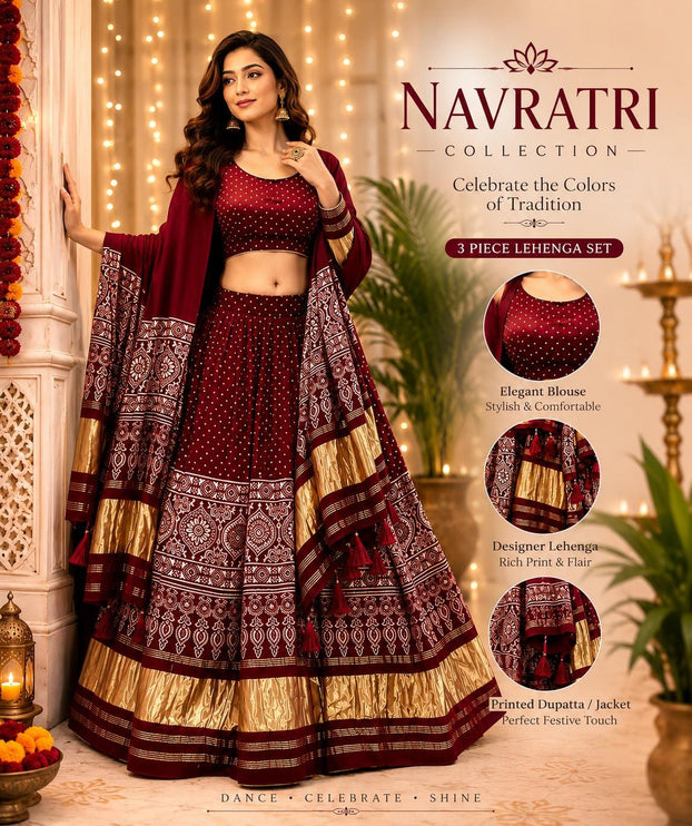 Designer Modal Silk Lehenga Set |
