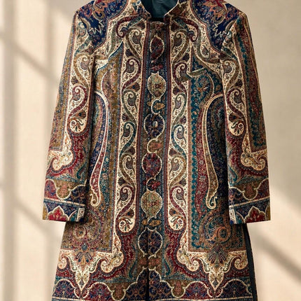 Mens Kani Jamawar Jodhpuri style sherwani - Indo western Jacket, Woven Paisley size 40,44