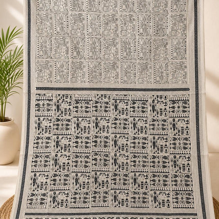 SILK MARK CERTIFIED Handloom l Hand Stitched Kantha Saree |  Tussar Silk l Multi Thread Kantha stitc