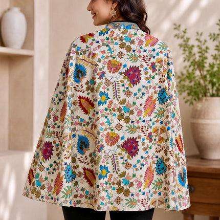 Cape style Kashmiri Kalamkari Jacket l Size-42 l  All season Cape l