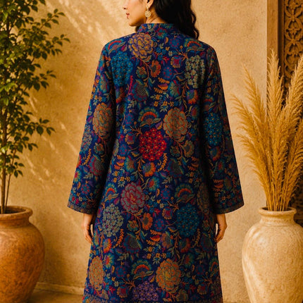 Long Jamawar Kani Work Jacket   | Kani work | Size-42