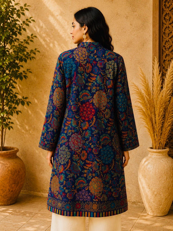 Long Jamawar Kani Work Jacket   | Kani work | Size-42
