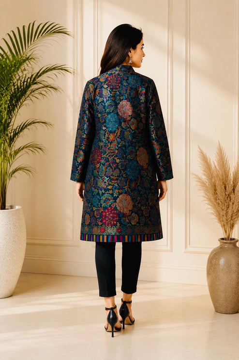 Long Jamawar Kani Work Jacket  | Kani work | Size-46