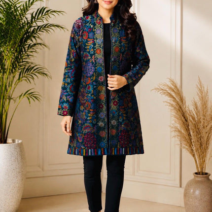 Long Jamawar Kani Work Jacket  | Kani work | Size-46