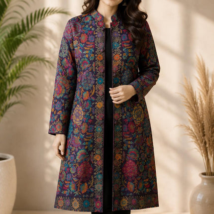 Long Jamawar Kani Work Jacket  | Kani work | Size-46