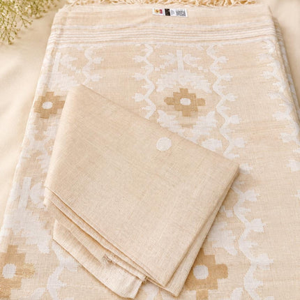 SILK MARK CERTIFIED Handloom l Jamdani Saree |  Tussar Silk  |