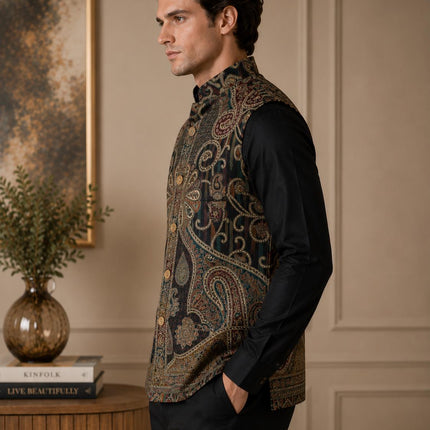Kani Jamawar  MENS waistcoats, structured fit | Statement fashion wear| JKMW-502 size L