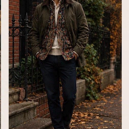 Mens Kani Pashmina Jamawar Jodhpuri style Jacket, Woven Paisley