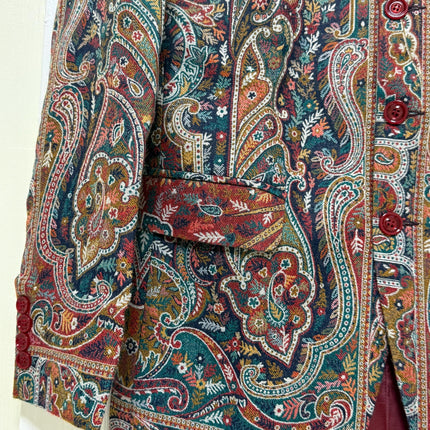 Mens Kani Pashmina Jamawar Jodhpuri style Jacket, Woven Paisley