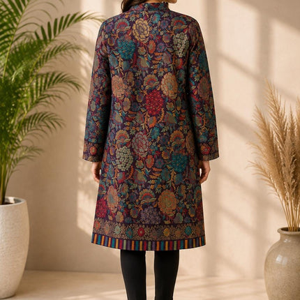Long Jamawar Kani Work Jacket  | Kani work | Size-46