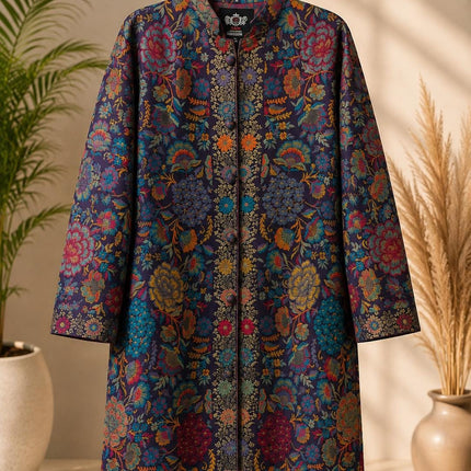 Long Jamawar Kani Work Jacket  | Kani work | Size-46