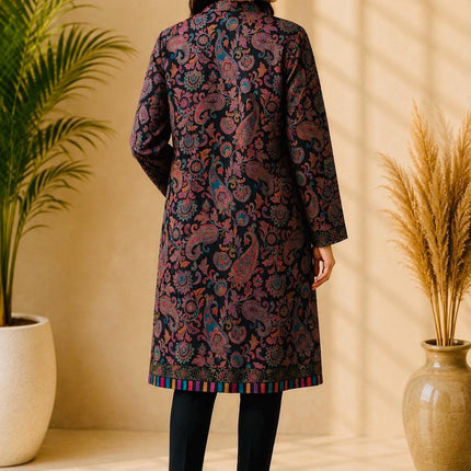 Long Jamawar Kani Work Jacket   | Kani work | Size-42
