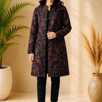 Long Jamawar Kani Work Jacket   | Kani work | Size-42