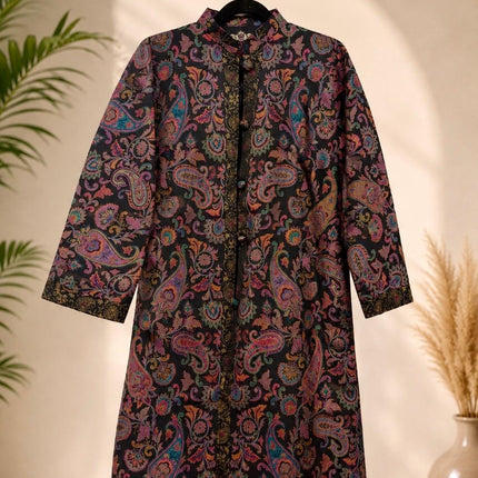 Long Jamawar Kani Work Jacket   | Kani work | Size-42