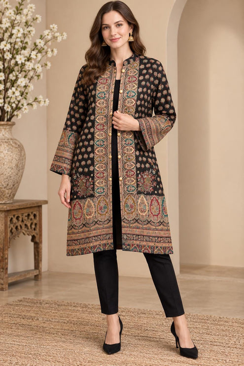 Kani wooven Wool Jacket | Kashmir Artwear, Size 45