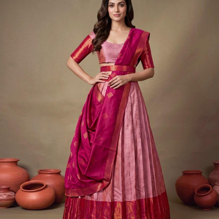 Ready-to-Wear Half Saree / Silk Lehenga Set | Traditional Indian Lehenga | Festive & Wedding Wear
