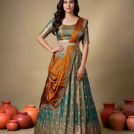 Ready-to-Wear Half Saree / Silk Lehenga Set | Traditional Indian Lehenga | Festive & Wedding Wear