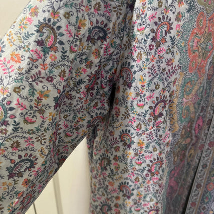 Women's Light Cornflower Blue Kani Jamawar Long Jacket - product photo 5