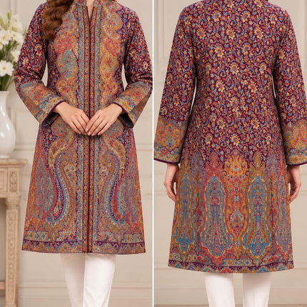 Women's Purple Kani Jamawar Paisley Jacket - Size 40 - product photo 2
